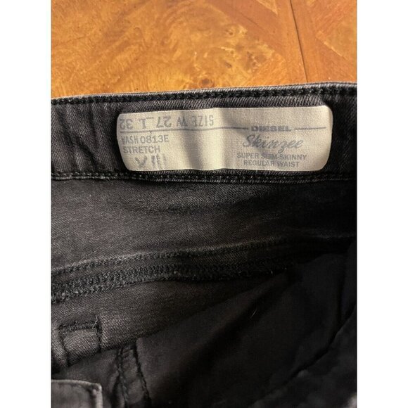 Diesel Skinzee Women's Super Slim 0813E Stretch Jeans Black W27 L32 - Picture 3 of 12